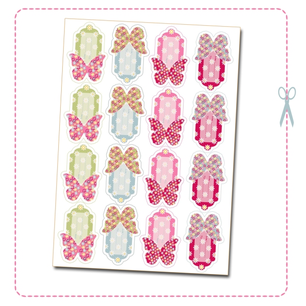 free printable butterfly label tag