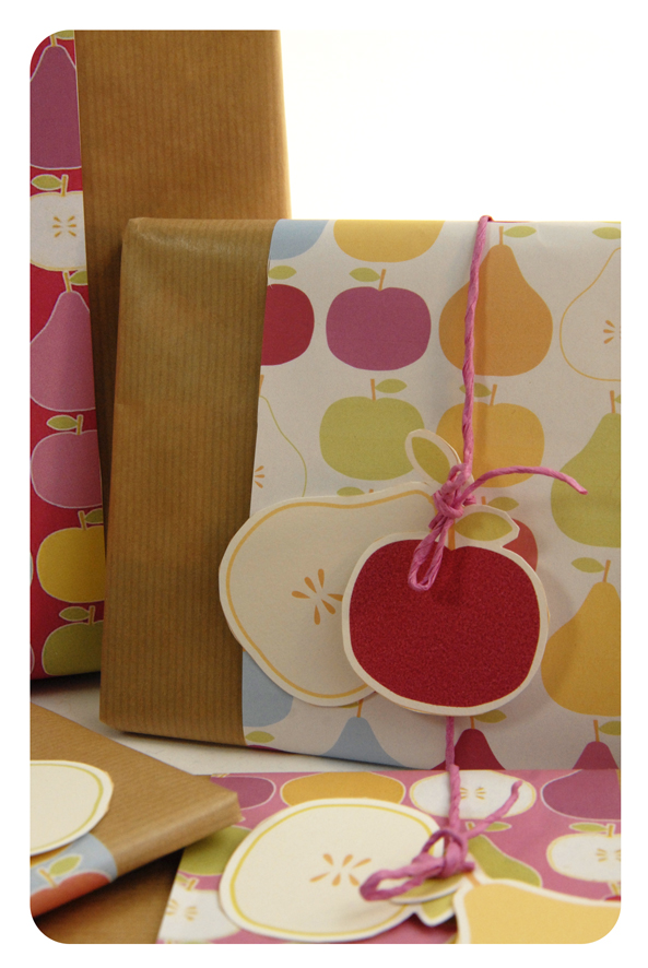 free printable wrap paper apple pear 2