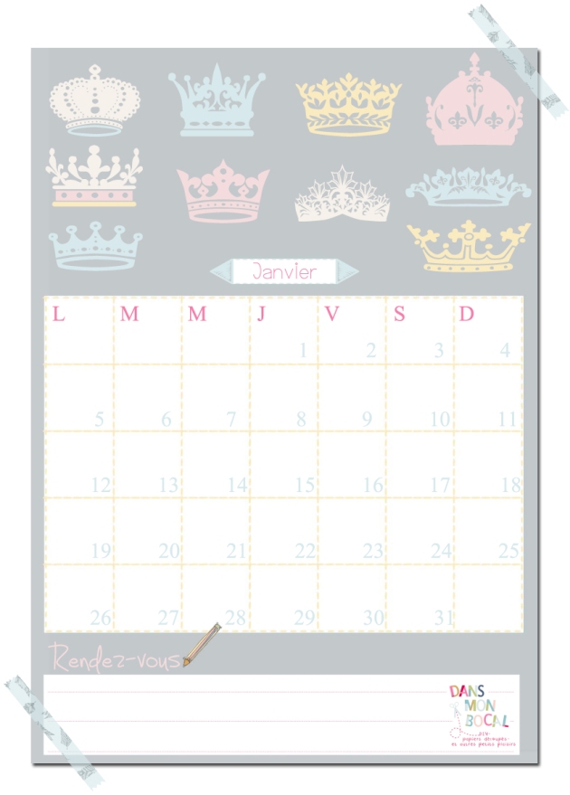 free printable calendar 2014 2015 janvier