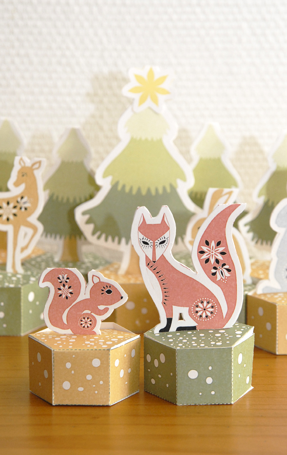 free pritable advent calendar gratuit calendrier de l'avent à imprimer renard écureuil